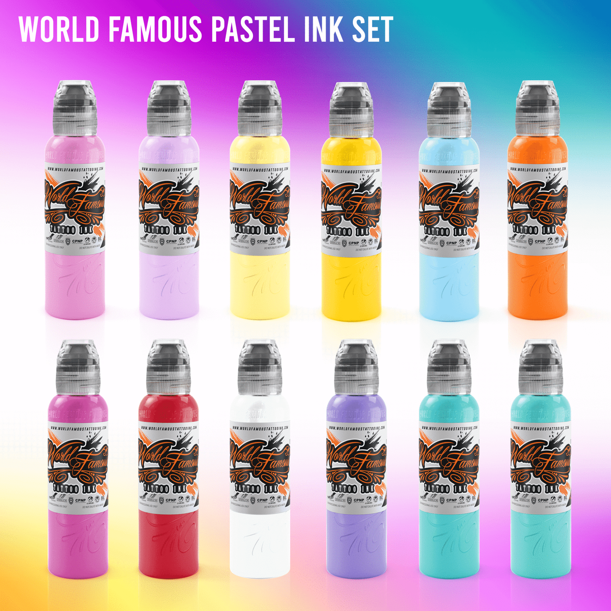 SET 12 COLORES PASTELES WORLD FAMOUS 1OZ