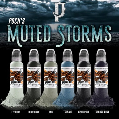SET 6 TINTAS MUTED STORM POCH´S WORLD FAMOUS 1oz