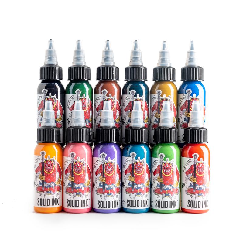 SET 12 COLORES HARITOMO SOLID INK 1oz