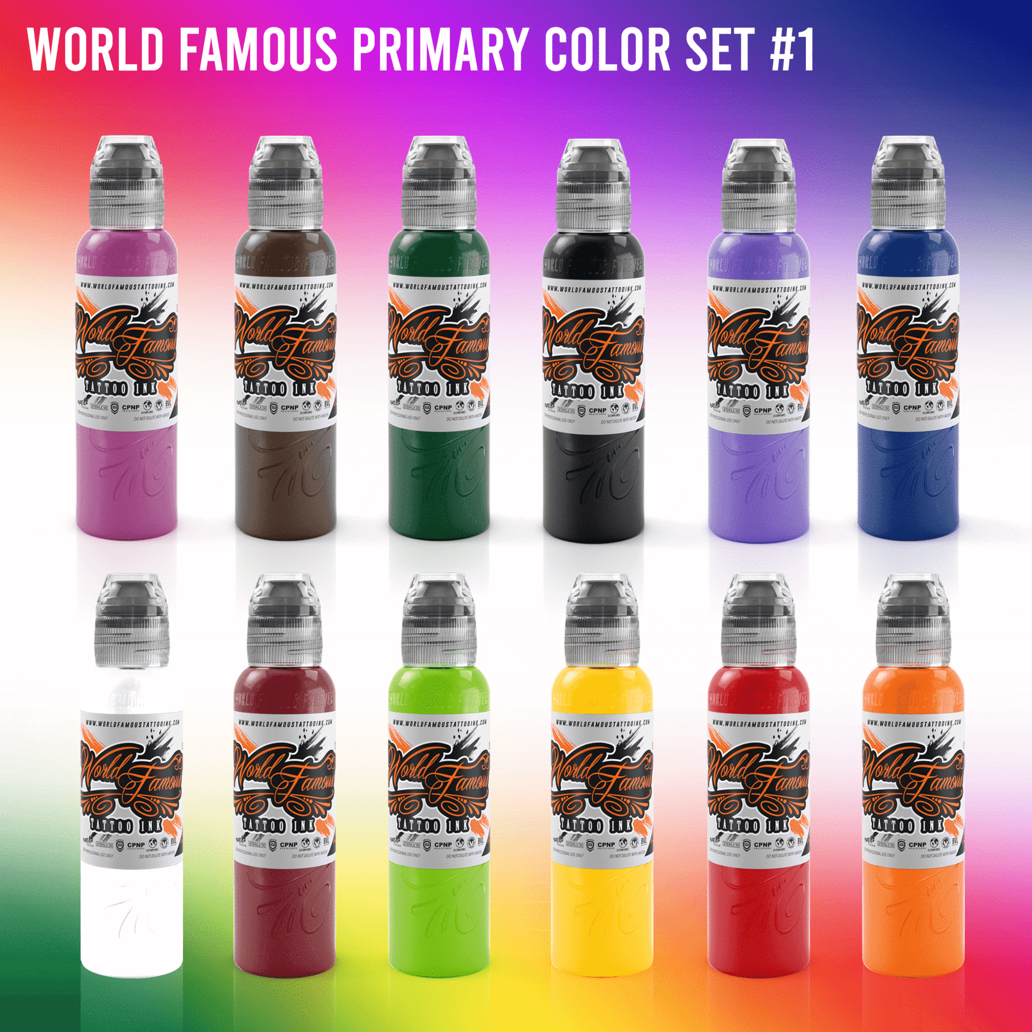 SET 12 COLORES PRIMARIOS #1 WORLD FAMOUS 1OZ