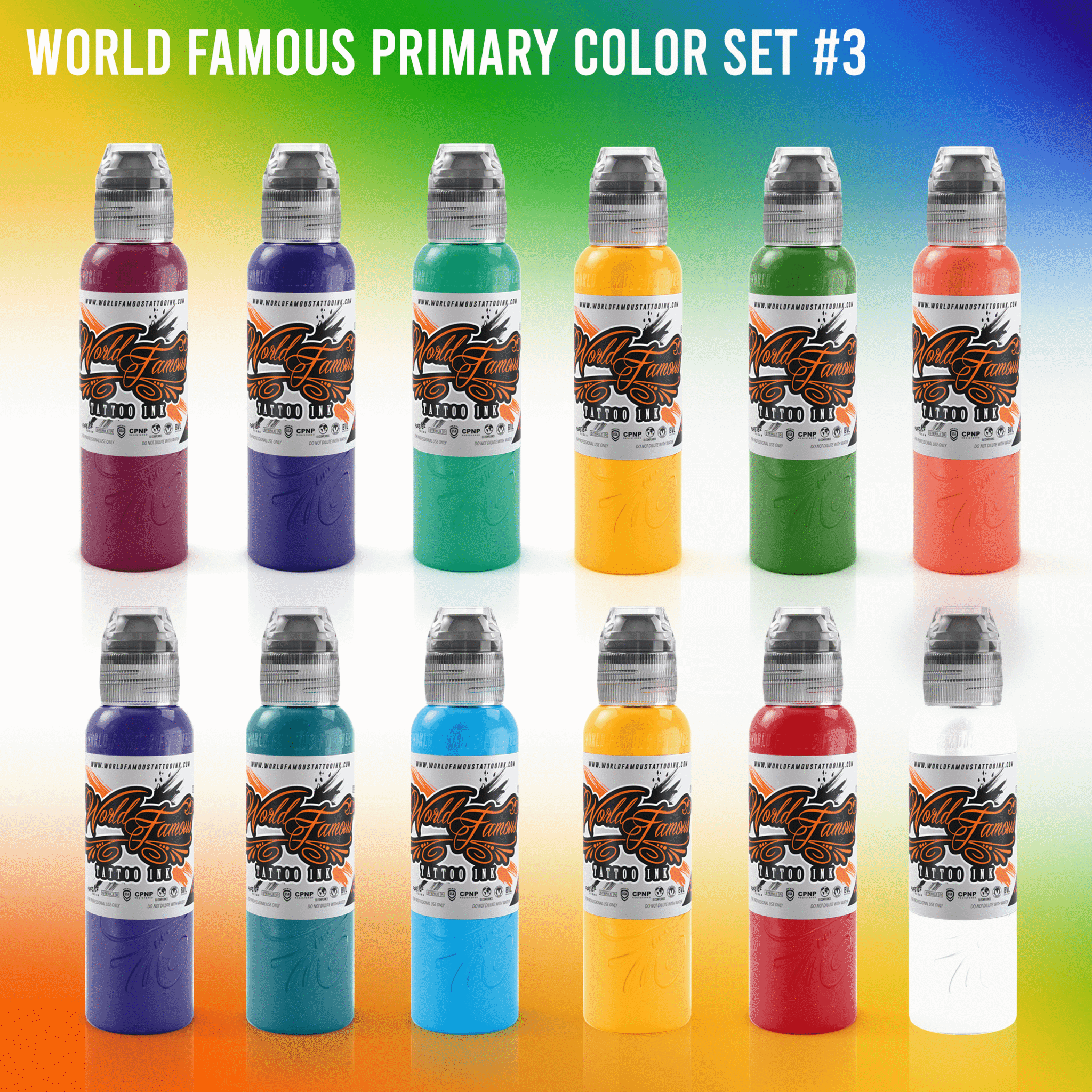 SET 12 COLORES PRIMARIOS #3 WORLD FAMOUS 1OZ