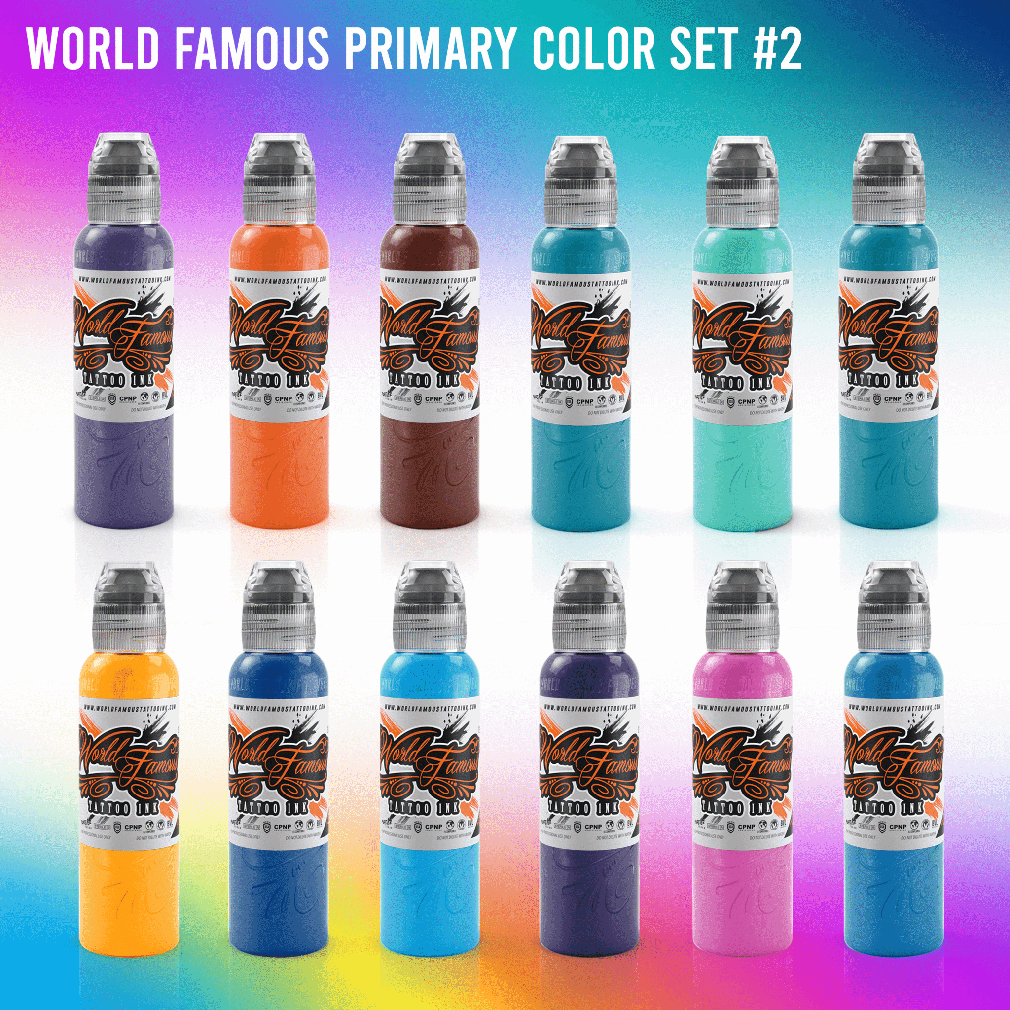 SET 12 COLORES PRIMARIOS #2 WORLD FAMOUS 1OZ